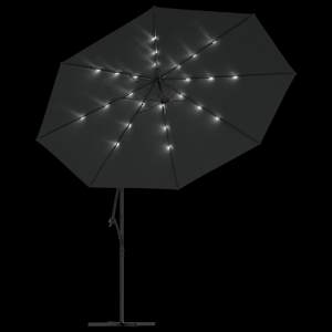 Boční zahradní slunečník s LED a kovovou tyčí 350 cm antracit - obrázek 6