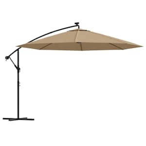 vidaXL konsooldisainiga p&auml;ikesevari LED, metallpost, 350 cm pruunikas