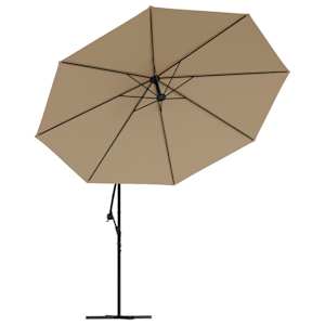 Boční zahradní slunečník s LED a kovovou tyčí 350 cm taupe - obrázek 5