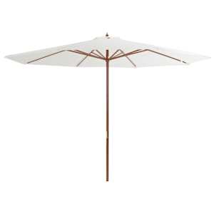 vidaXL p&auml;ikesevari puidust postiga, 350 cm, liivavalge