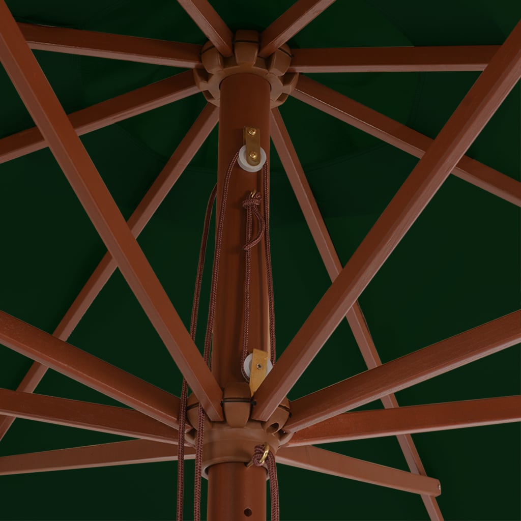 Thumbnail - vidaXL Sonnenschirm mit Holzmast 350 cm Grün