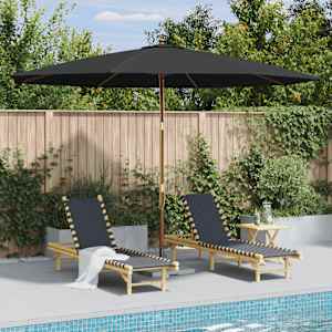 Zunanji senčnik z lesenim drogom 350 cm antracit