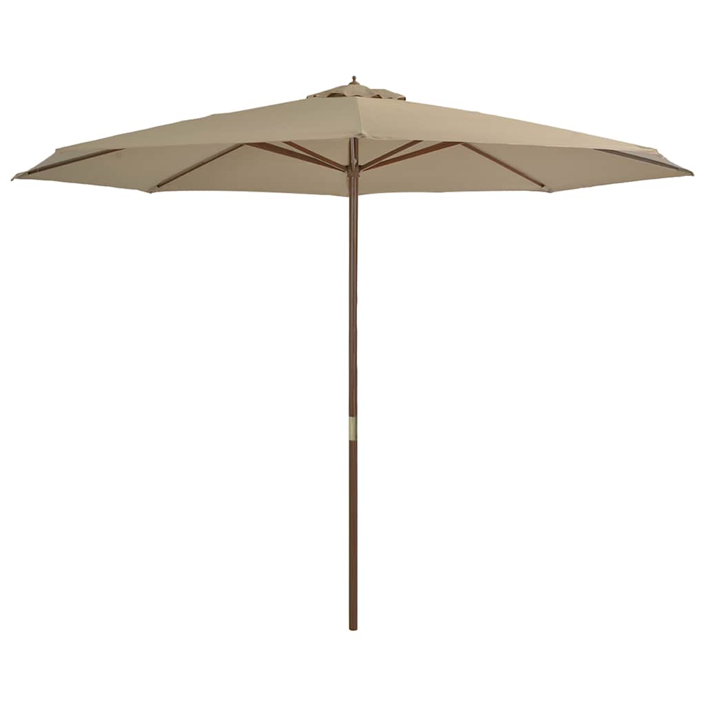 vidaXL Zahradní slunečník s dřevěnou tyčí 350 cm barva taupe