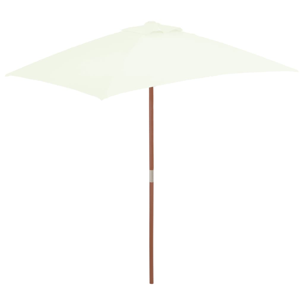 Sonnenschirm mit Holzmast 150 x 200 cm Sandfarben kaufen