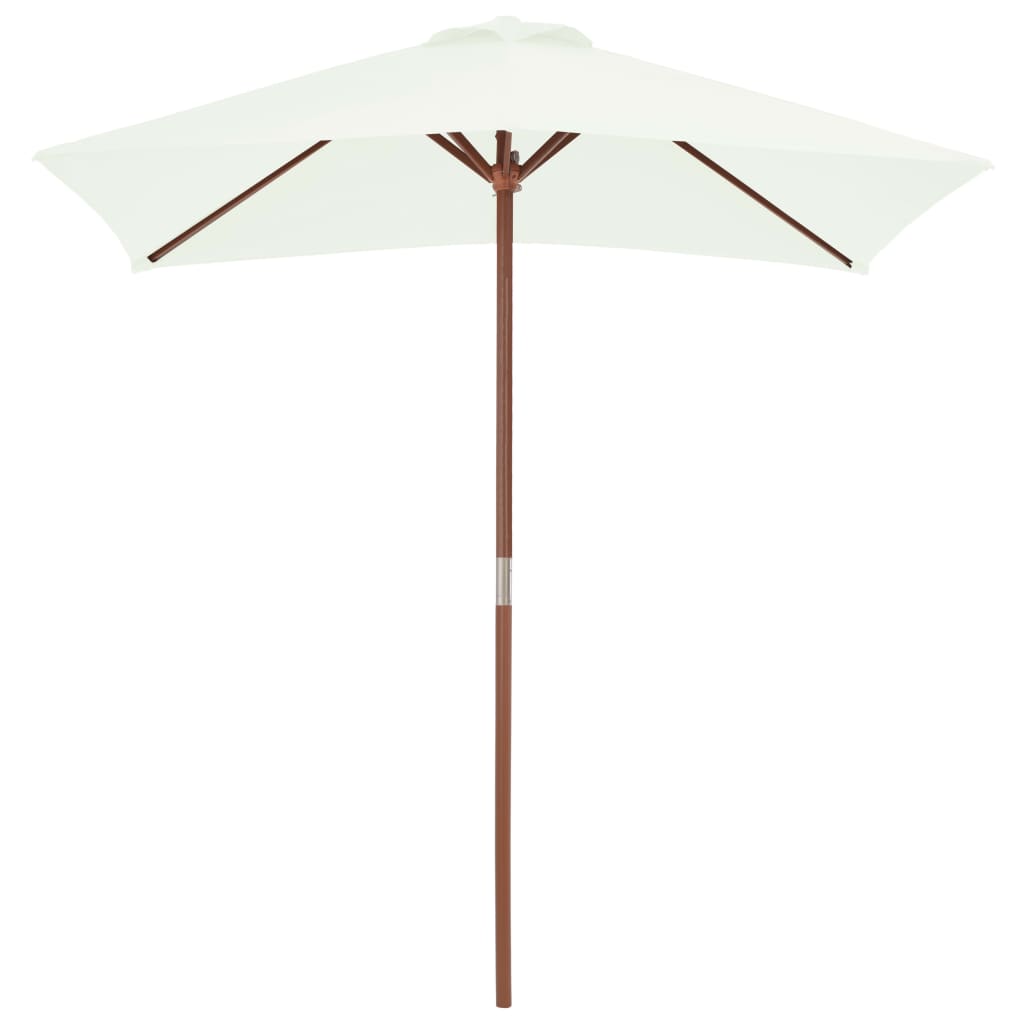 vidaXL Tuinparasol met houten paal 150x200 cm zandkleurig