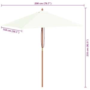 Zahradní slunečník s dřevěnou tyčí 150 x 200 cm pískový - obrázek 11