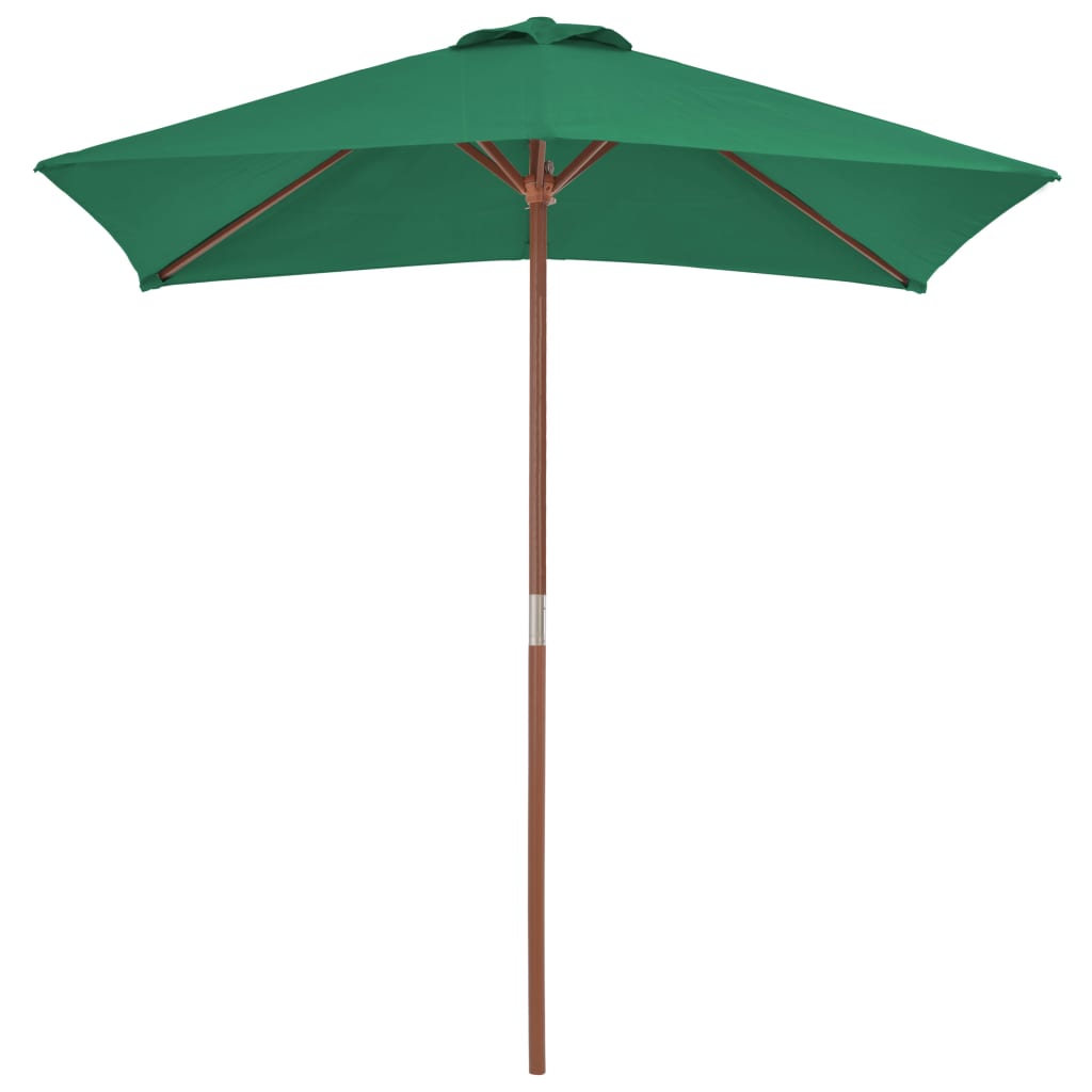 vidaXL Tuinparasol met houten paal 150x200 cm groen