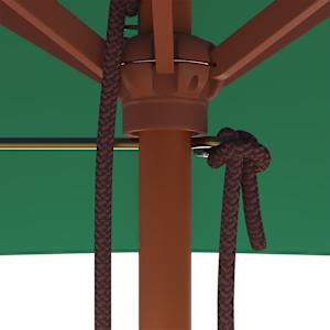Zahradní slunečník s dřevěnou tyčí 150 x 200 cm zelený - obrázek 8