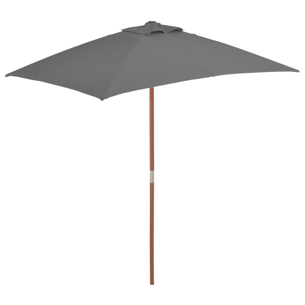 

vidaXL Outdoor Parasol with Wooden Pole 59.1"x78.7" Anthracite