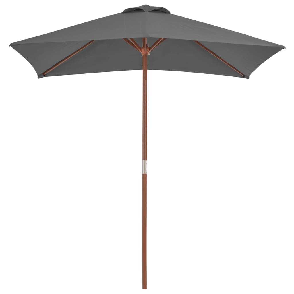 VidaXL - vidaXL Tuinparasol met houten paal 150x200 cm antraciet