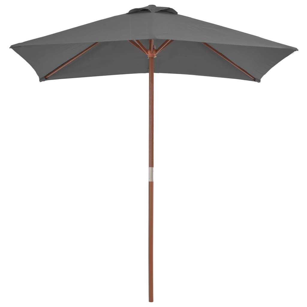 vidaXL Umbrelă de soare, exterior, stâlp lemn, 150x200 cm, antracit