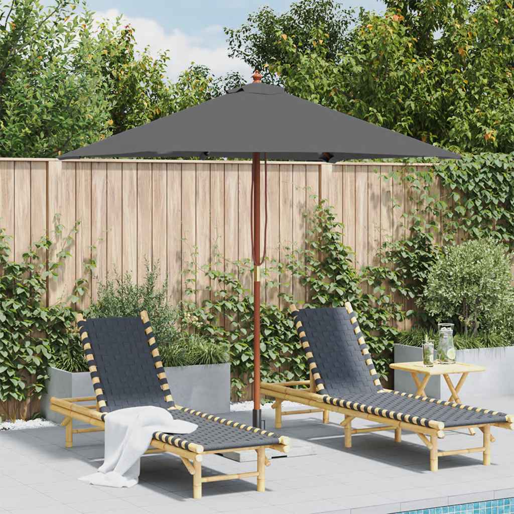 vidaXL Sonnenschirm mit Holz-Mast 150x200 cm Anthrazit