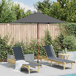 Zunanji senčnik z lesenim drogom 150x200 cm antracit