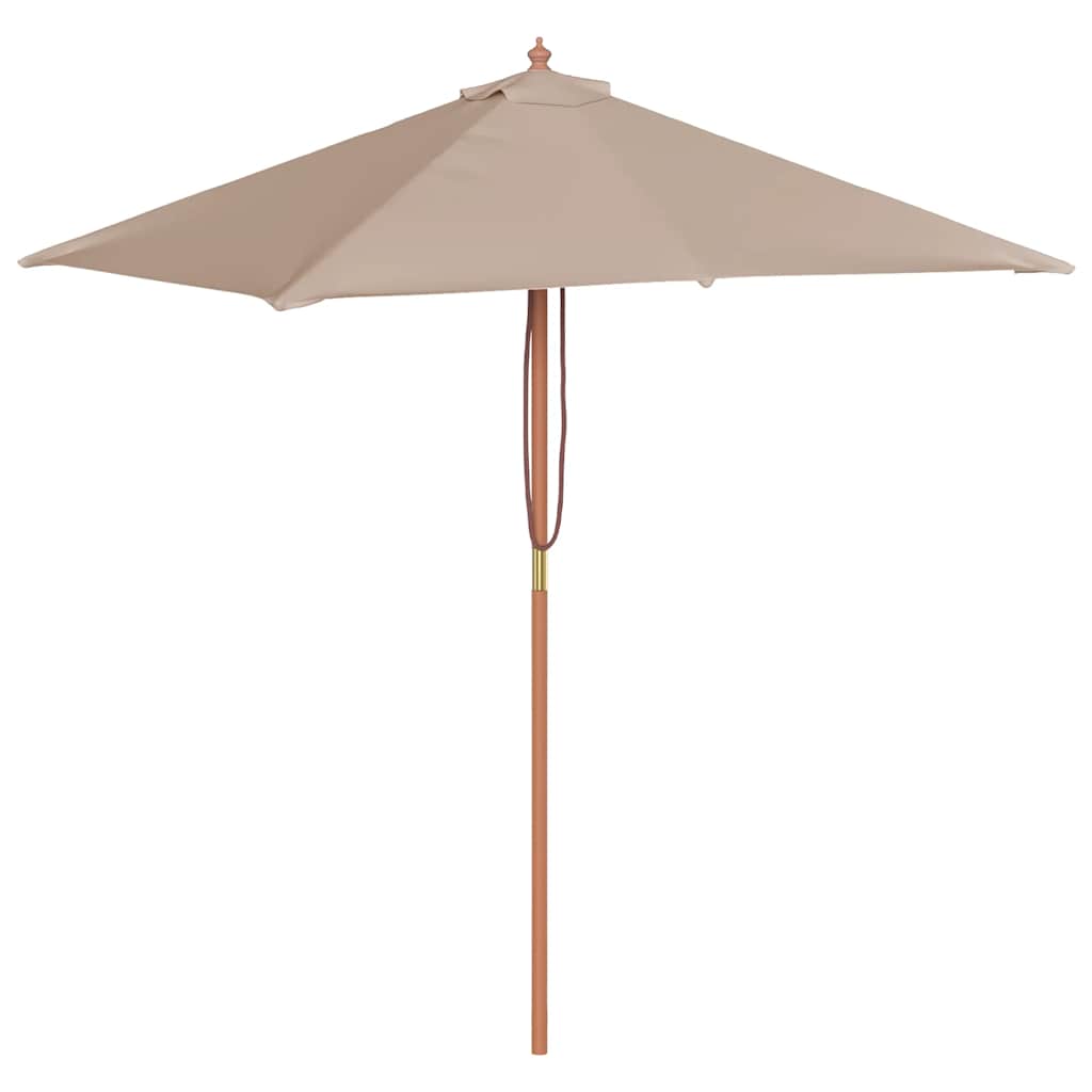 vidaXL Zahradní slunečník s dřevěnou tyčí 150 x 200 cm taupe