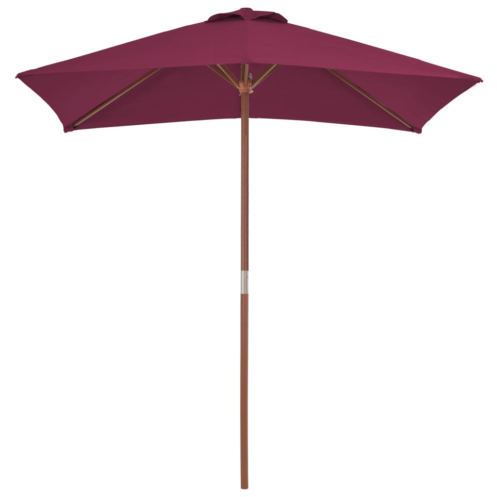 VidaXL - vidaXL Tuinparasol met houten paal 150x200 cm bordeauxrood