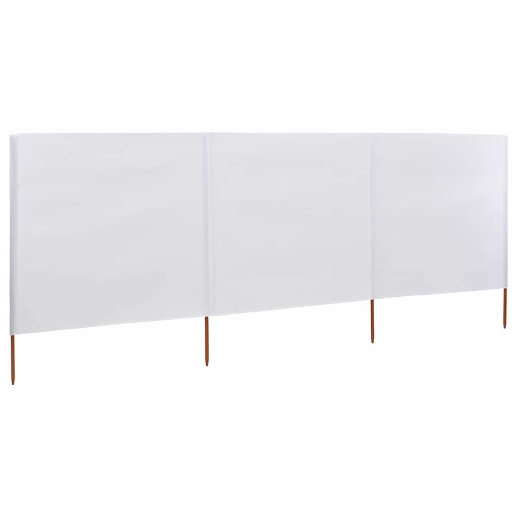 vidaXL 3-panels læsejl stof 400 x 120 cm hvid