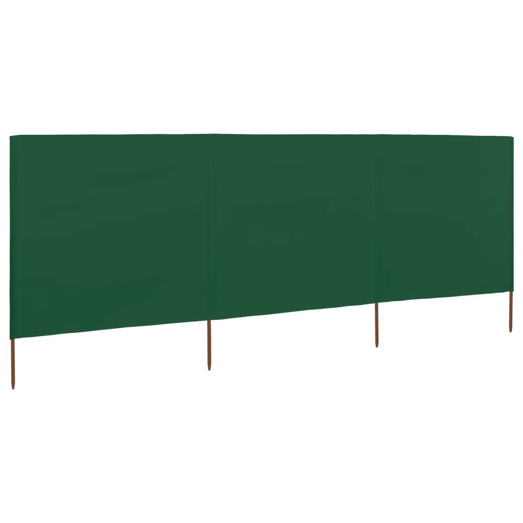 Zöld szövet 3-paneles szélellenző 400 x 120 cm 