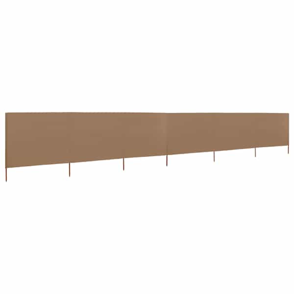 vidaXL tuulekaitse sein 6 paneelist, kangas, 800 x 80 cm hallikaspruun
