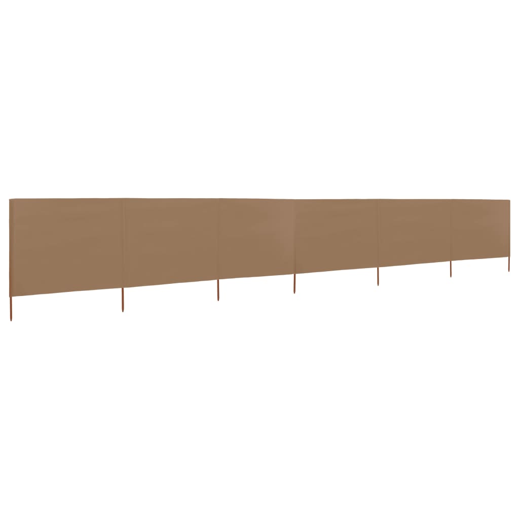 vidaXL 6dílná zástěna proti větru barva taupe 800 x 80 cm látková