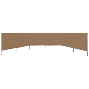 6dílná zástěna proti větru barva taupe 800 x 80 cm látková - obrázek 3