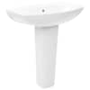 vidaXL iseseisev valamu jalaga, keraamiline, valge 650 x 520 x 200 mm