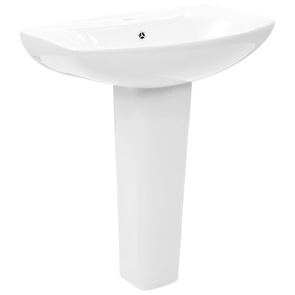 E-shop vidaXL Voľne stojace umývadlo s podstavcom biele 650x520x200 mm keramické