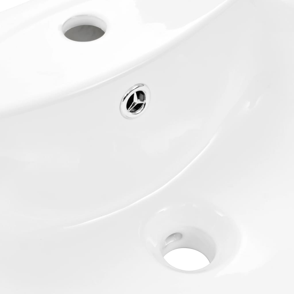 Freistehendes Waschbecken mit Säule Keramik Weiß 650x520x200 mm | Stepinfit.de
