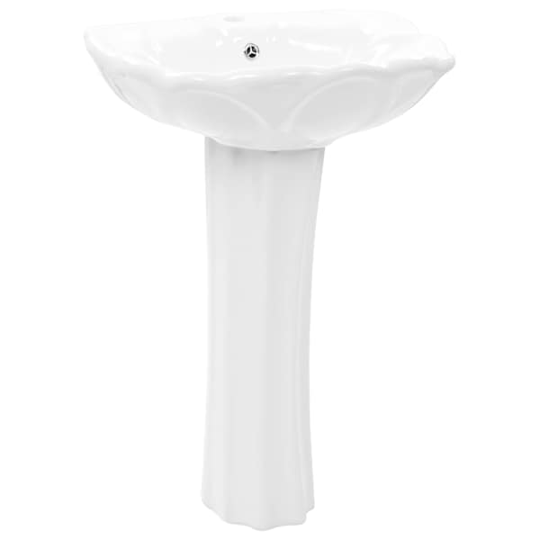 vidaXL iseseisev valamu jalaga, keraamiline, valge 580 x 510 x 200 mm