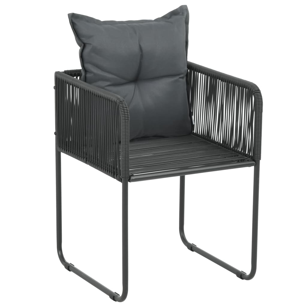 

vidaXL Tuinstoelen 2 st met kussens poly rattan zwart
