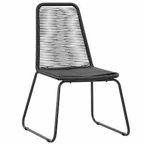 vidaXL Lauko valgomojo komplektas, 5d., juodas, poliratanas