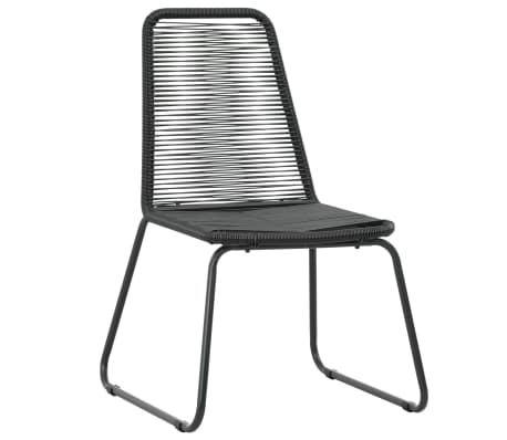 vidaXL Lauko valgomojo komplektas, 7d., juodas, poliratanas