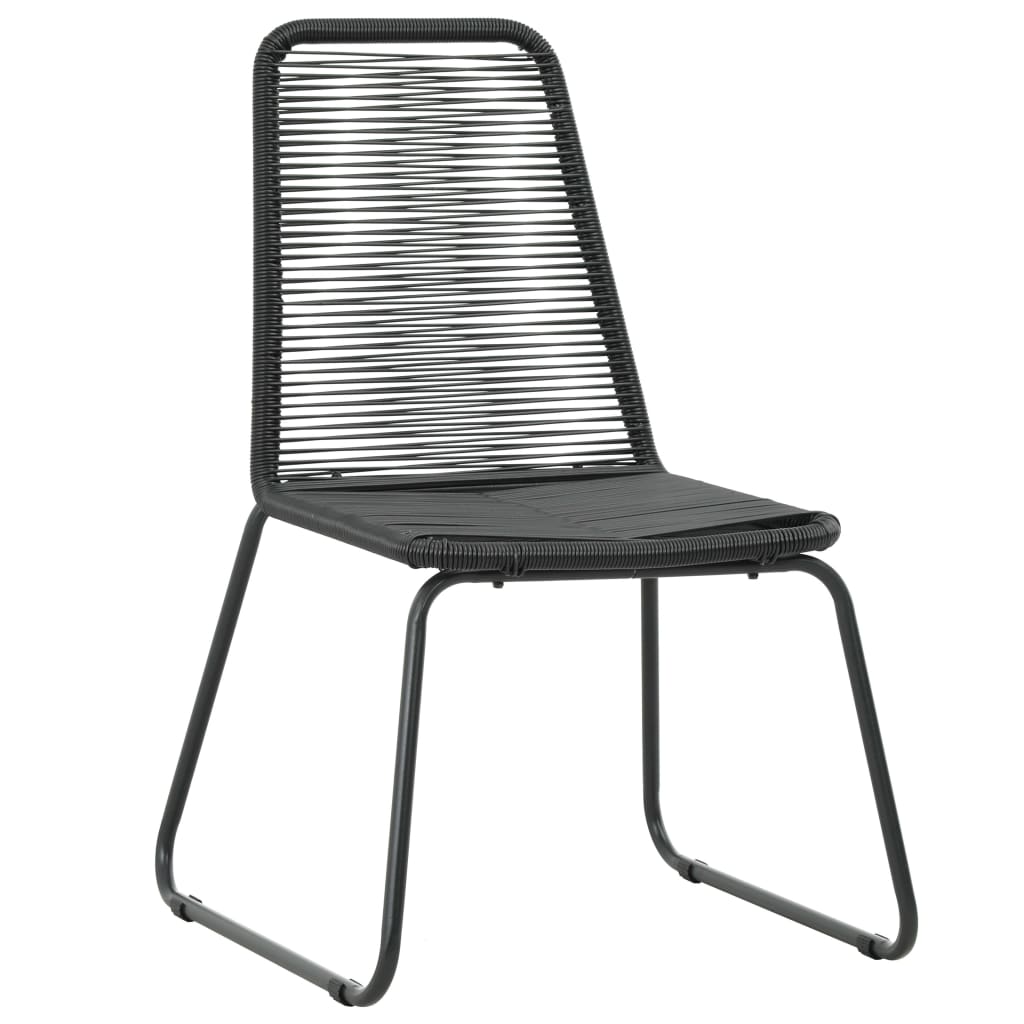 2 db fekete polyrattan kültéri szék 
