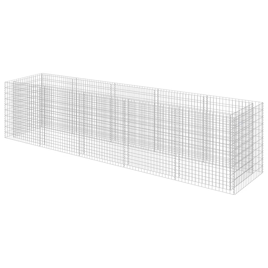 vidaXL Gabionový vyvýšený záhon pozinkovaná ocel 450 x 90 x 100 cm