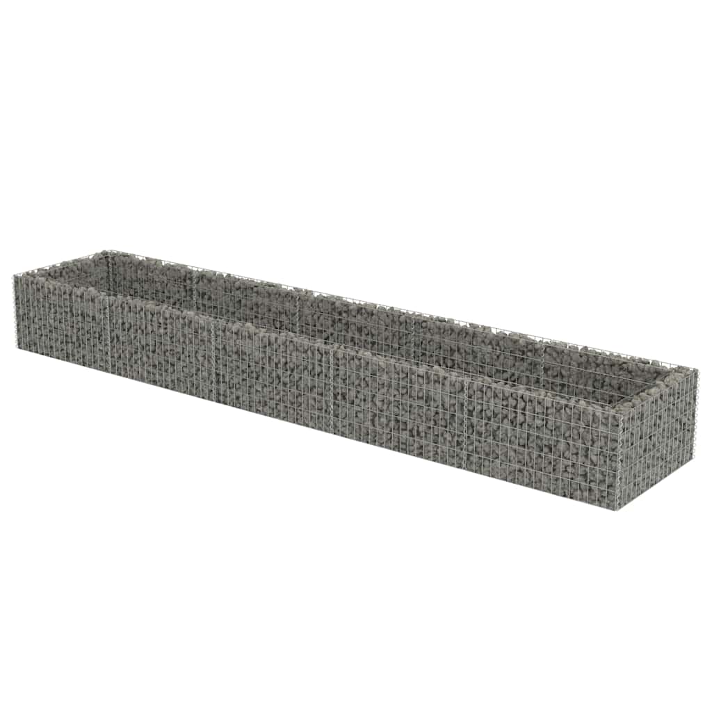 vidaXL Gabionový vyvýšený záhon pozinkovaná ocel 450 x 90 x 50 cm