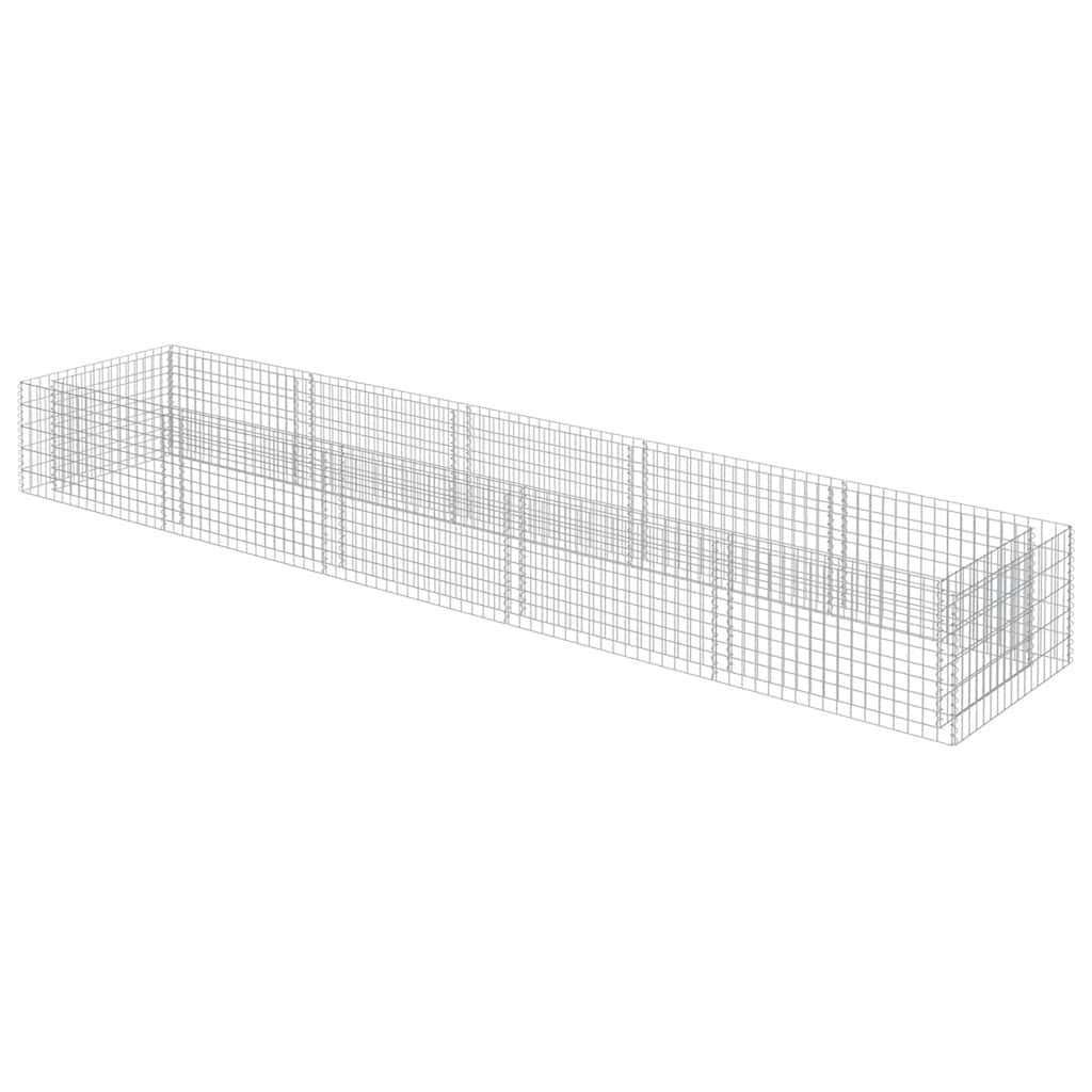 vidaXL Gabionový vyvýšený záhon pozinkovaná ocel 450 x 90 x 50 cm