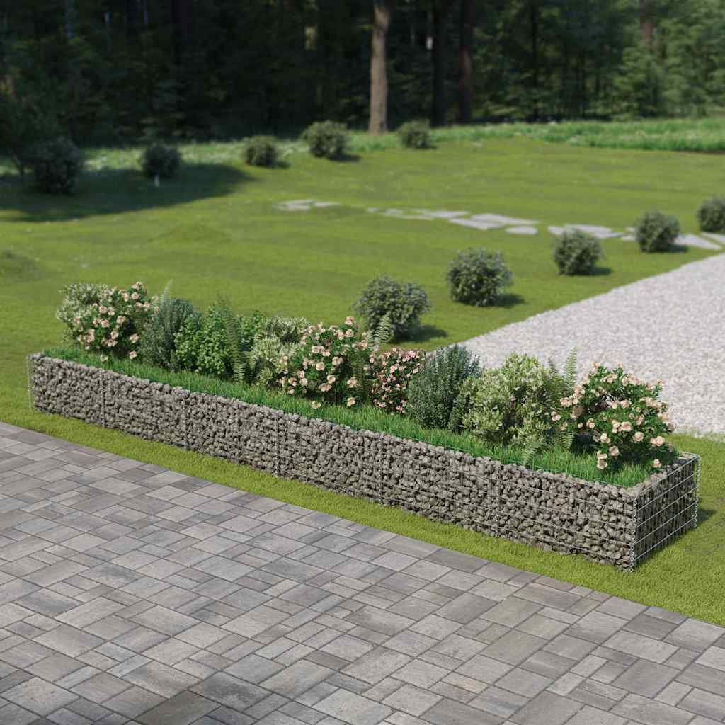 vidaXL Strat înălțat gabion, 540 x 90 x 50 cm, oțel galvanizat