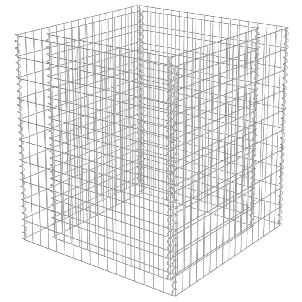 Габион повдигната леха, поцинкована стомана, 90x90x100 cм