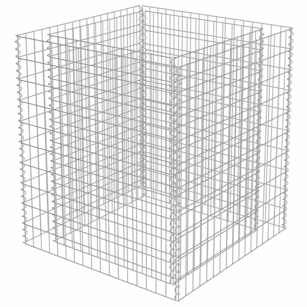

vidaXL Gabion plantenbak verhoogd 90x90x100 cm gegalvaniseerd staal