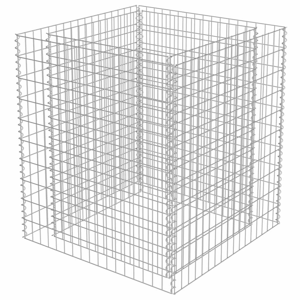 vidaXL Gabion plantenbak verhoogd 90x90x100 cm gegalvaniseerd staal afbeelding