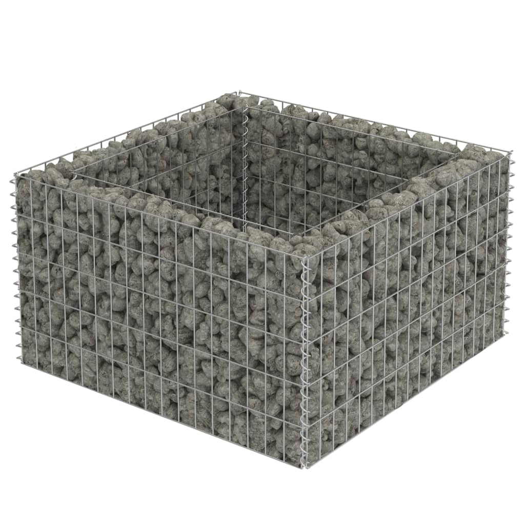 vidaXL Gabionový vyvýšený záhon pozinkovaná ocel 90 x 90 x 50 cm