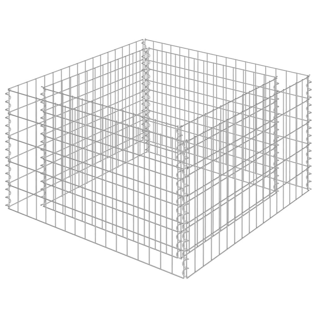 vidaXL Gabionový vyvýšený záhon pozinkovaná ocel 90 x 90 x 50 cm