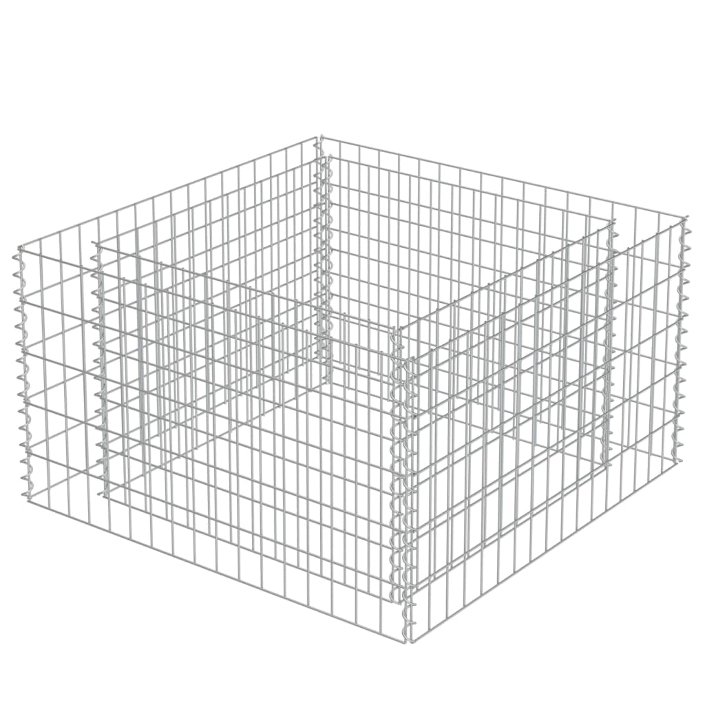 Габион повдигната леха, поцинкована стомана, 90x90x50 cм