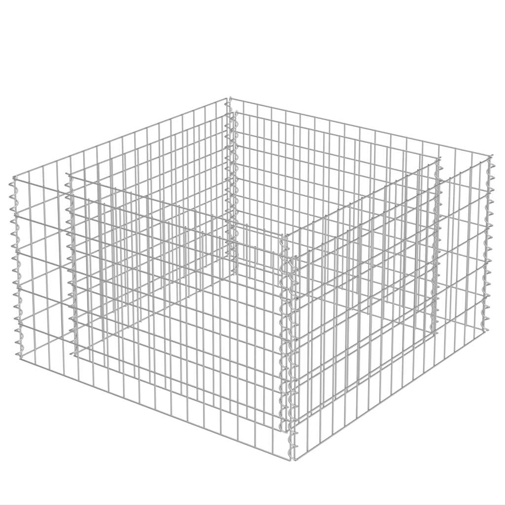 vidaXL Gabion plantenbak verhoogd 90x90x50 cm gegalvaniseerd staal afbeelding
