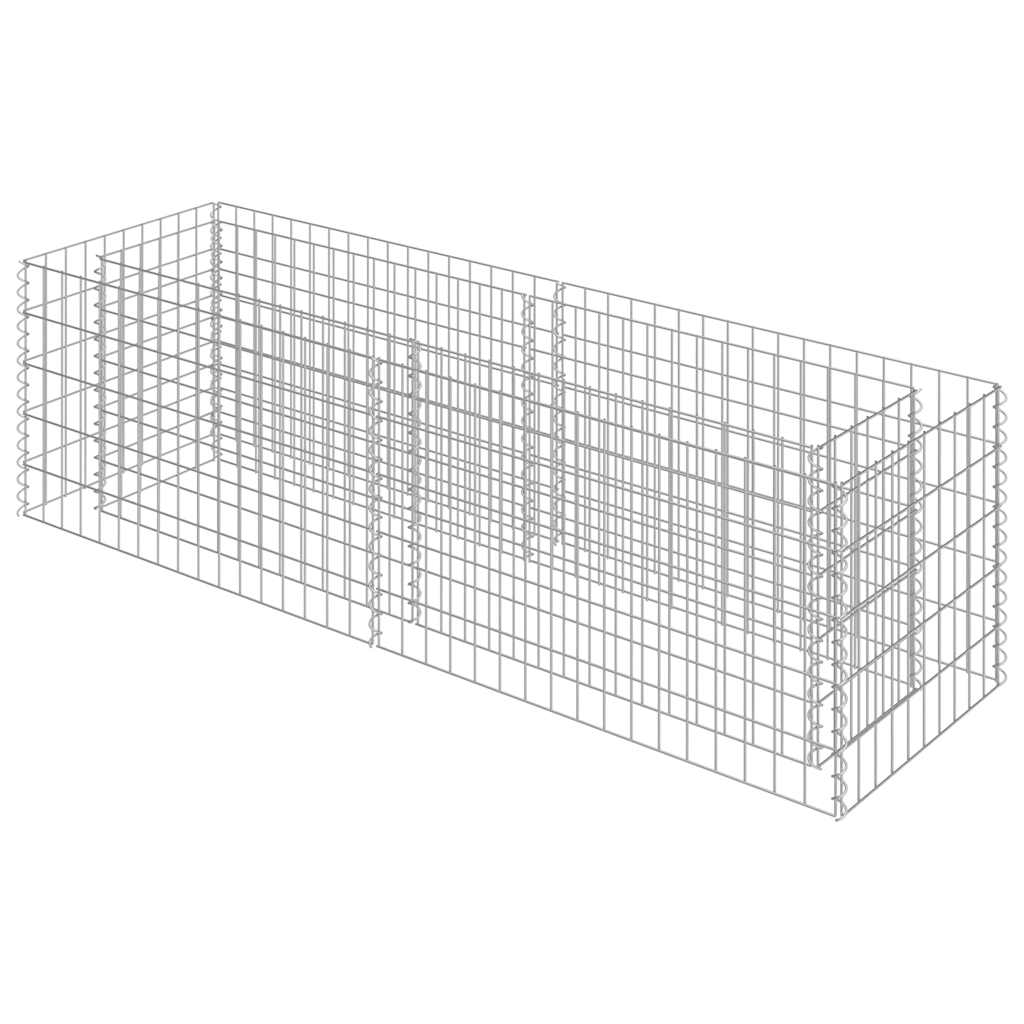 vidaXL Gabionový vyvýšený záhon pozinkovaná ocel 180 x 50 x 50 cm