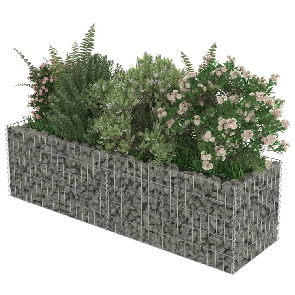 vidaXL Gabion Raised Bed Galvanised Steel 70.9"x19.7"x19.7"