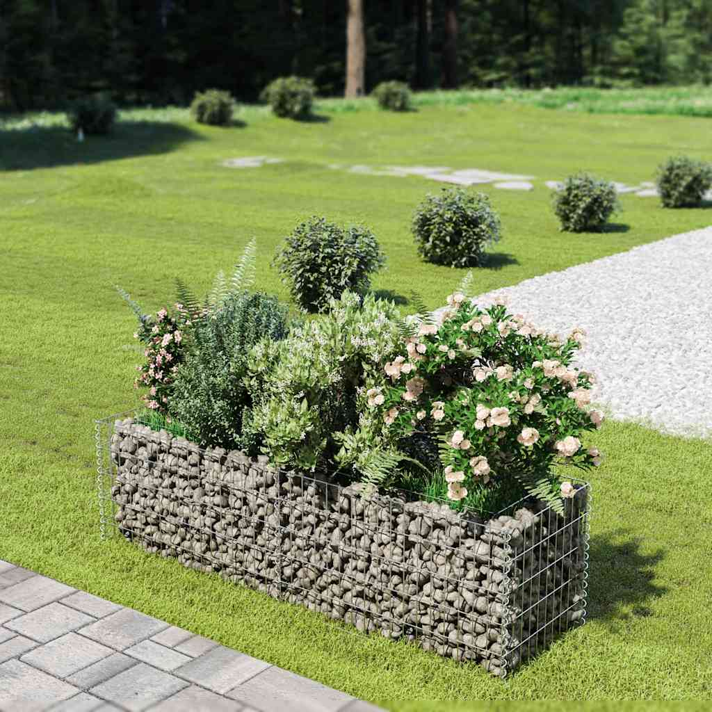 vidaXL Strat înălțat gabion, 180 x 50 x 50 cm, oțel galvanizat