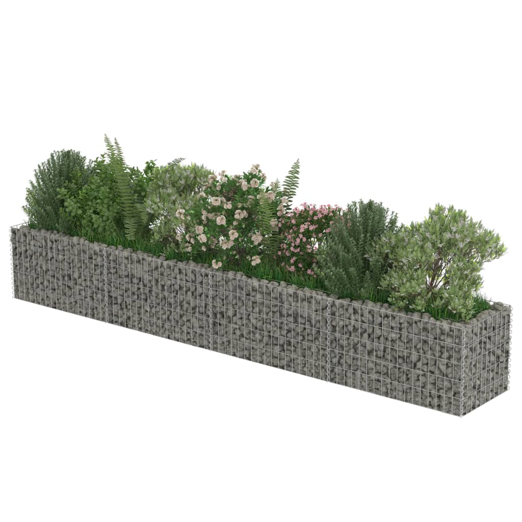 Gabion Raised Bed Galvanised Steel 360x50x50 cm