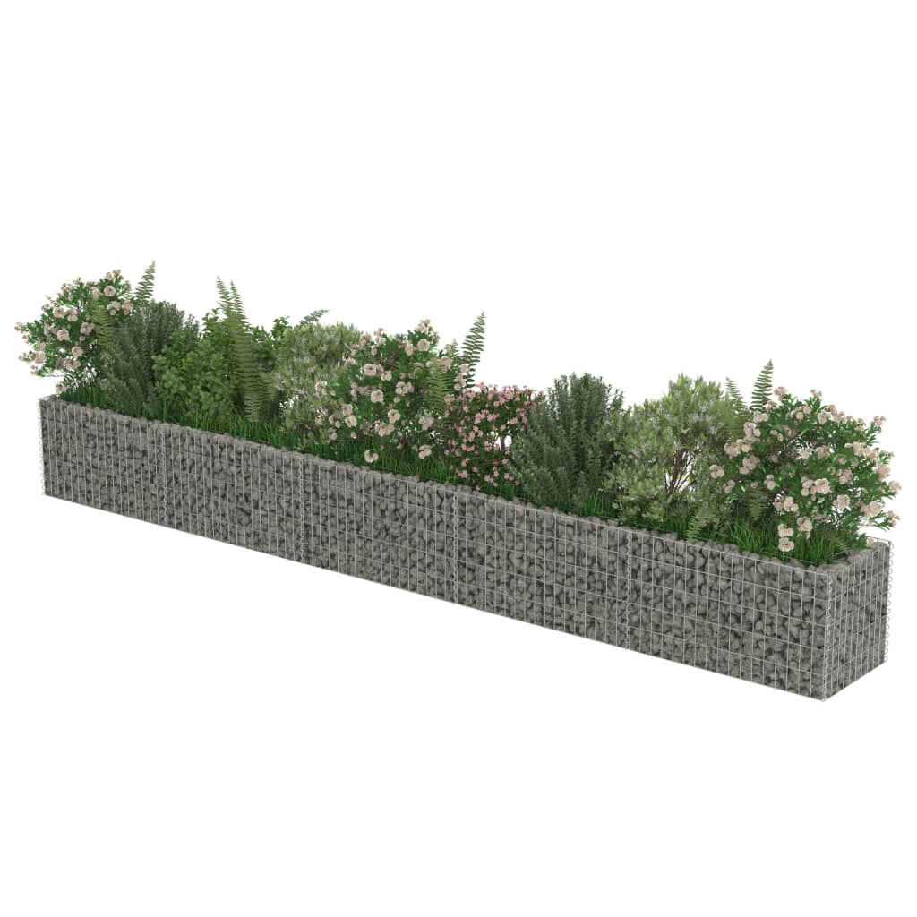 Jardinière à gabion Acier galvanisé 450 x 50 x 50 cm