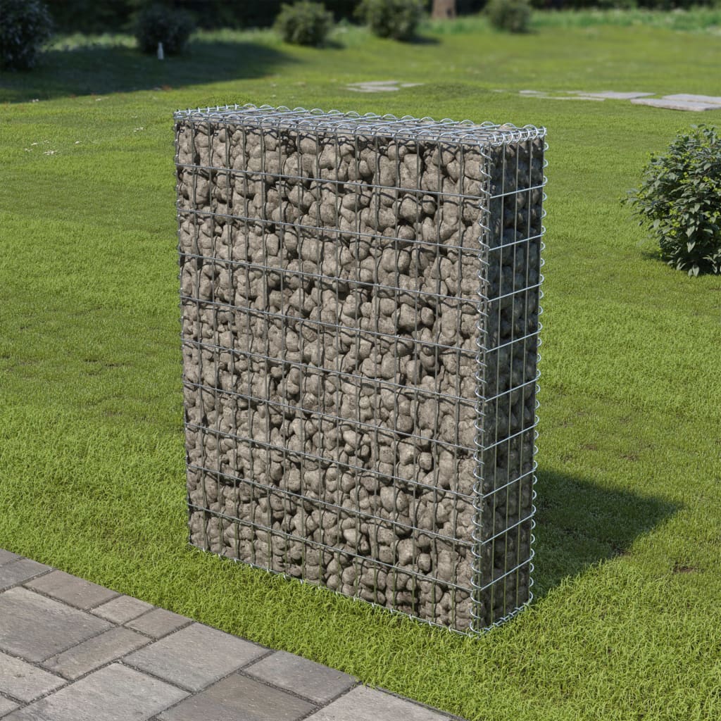 vidaXL Gabionenwand mit Abdeckung Stahl 600x50x200cm Gabione Steinkorb Mauer