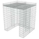 vidaXL Mur en gabion et abri de poubelle Acier galvanisé 110x100x130cm